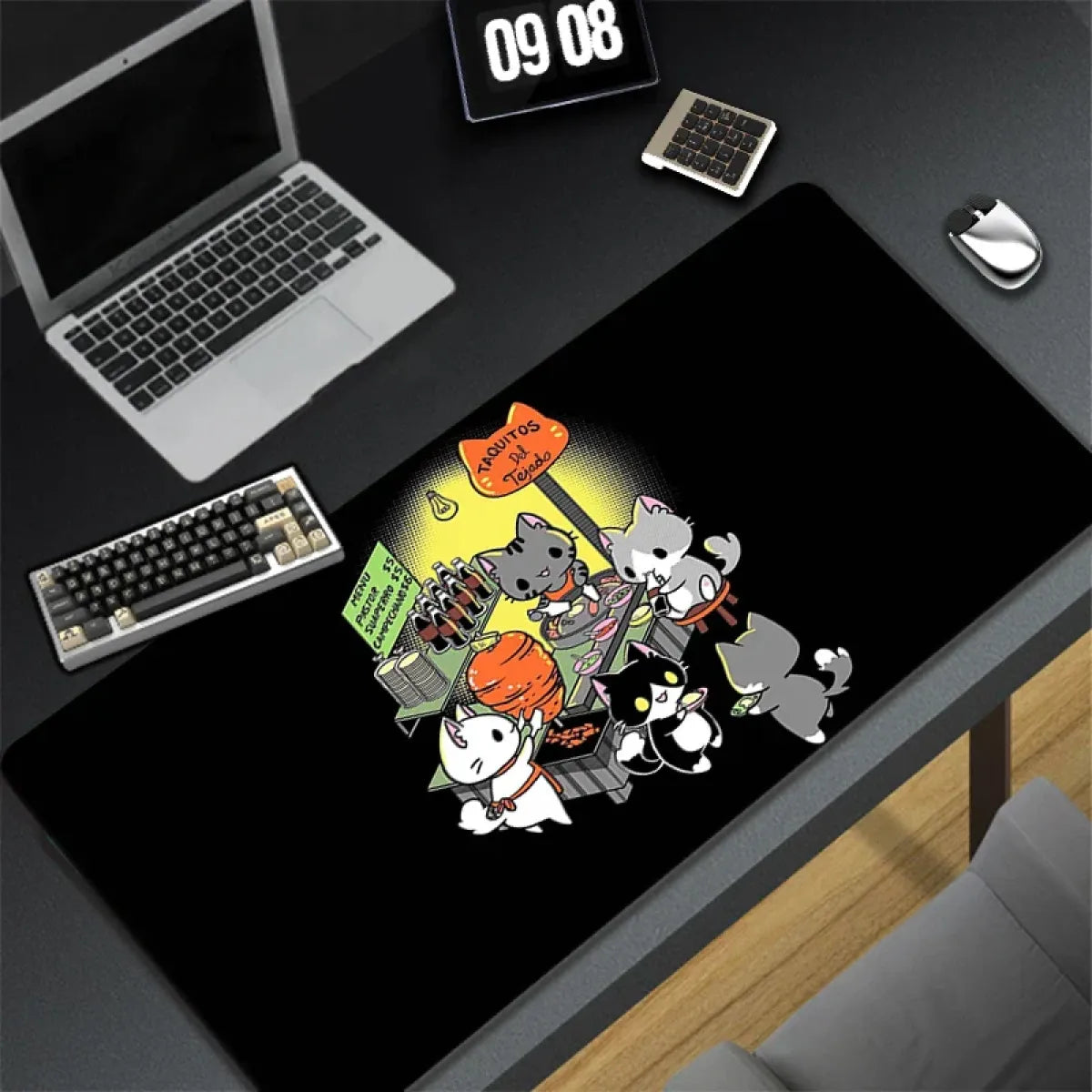 Kawaii Office Desk Mat - Adorned with Cute Cat Designs