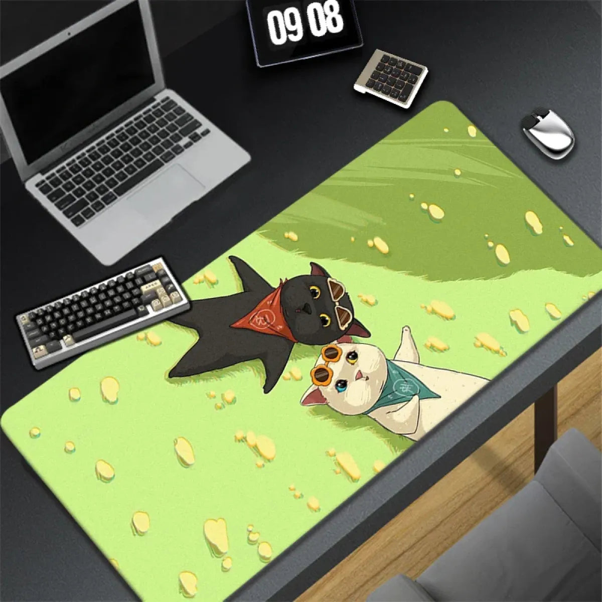 Kawaii Office Desk Mat - Adorned with Cute Cat Designs