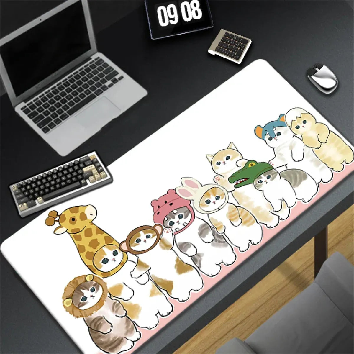 Kawaii Office Desk Mat - Adorned with Cute Cat Designs