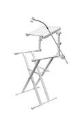 Odyssey LTBXS2MTCPWHT - X-Stand Combo Pack Dual Tier Heavy-Duty Folding Stand with Microphone Boom and Laptop/Gear Shelf