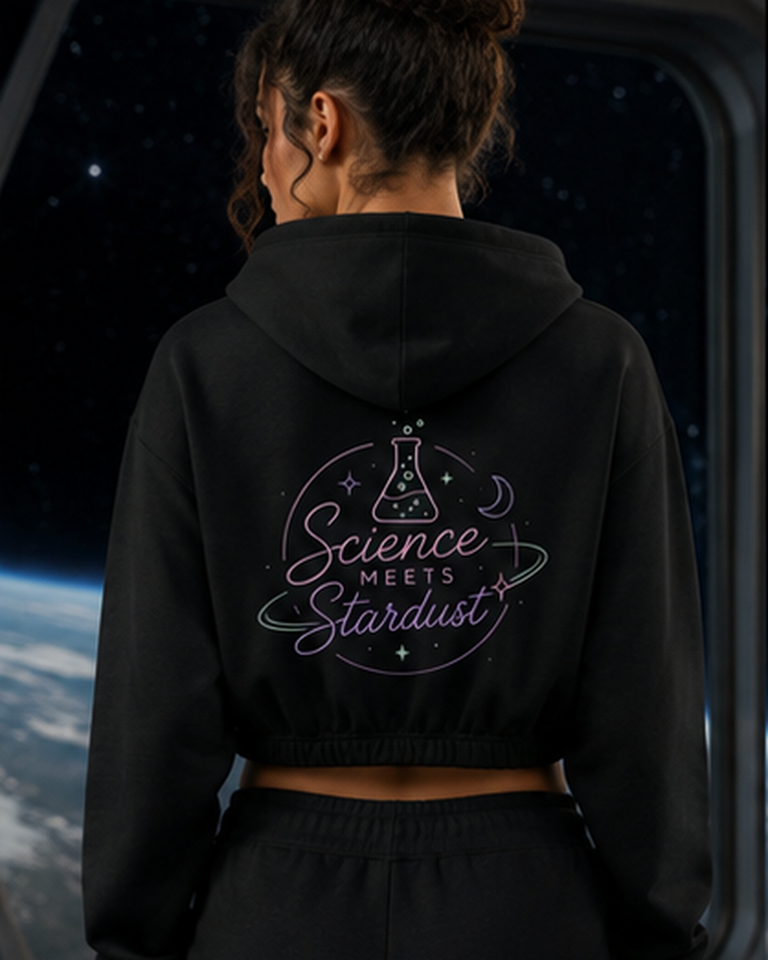 Science Meets Stardust™ Women's Boxy Quarter-Zip Hoodie