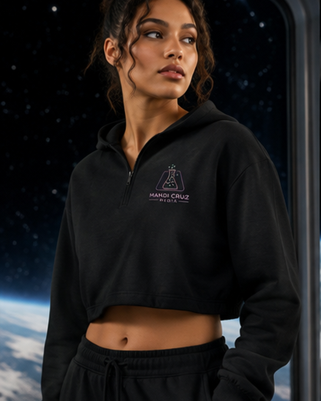 Science Meets Stardust™ Women's Boxy Quarter-Zip Hoodie