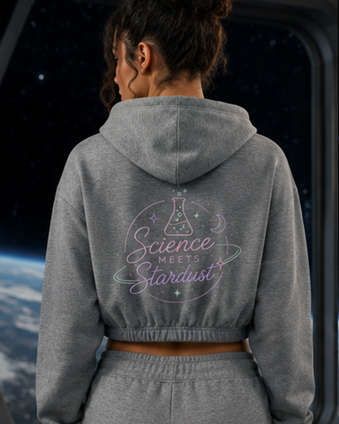 Science Meets Stardust™ Women's Boxy Quarter-Zip Hoodie