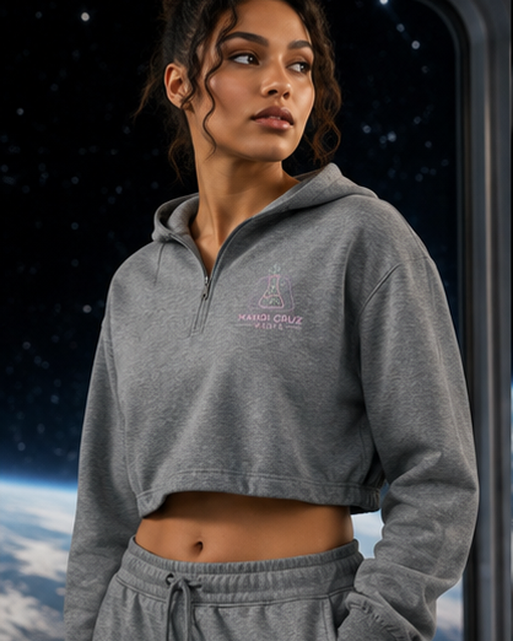 Science Meets Stardust™ Women's Boxy Quarter-Zip Hoodie