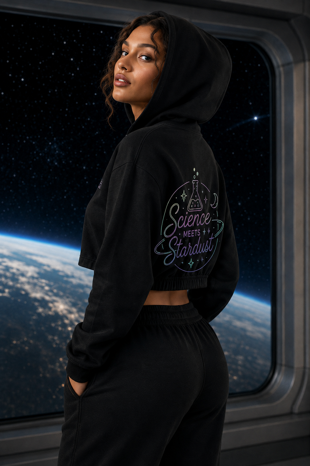 Science Meets Stardust™ Women's Boxy Quarter-Zip Hoodie