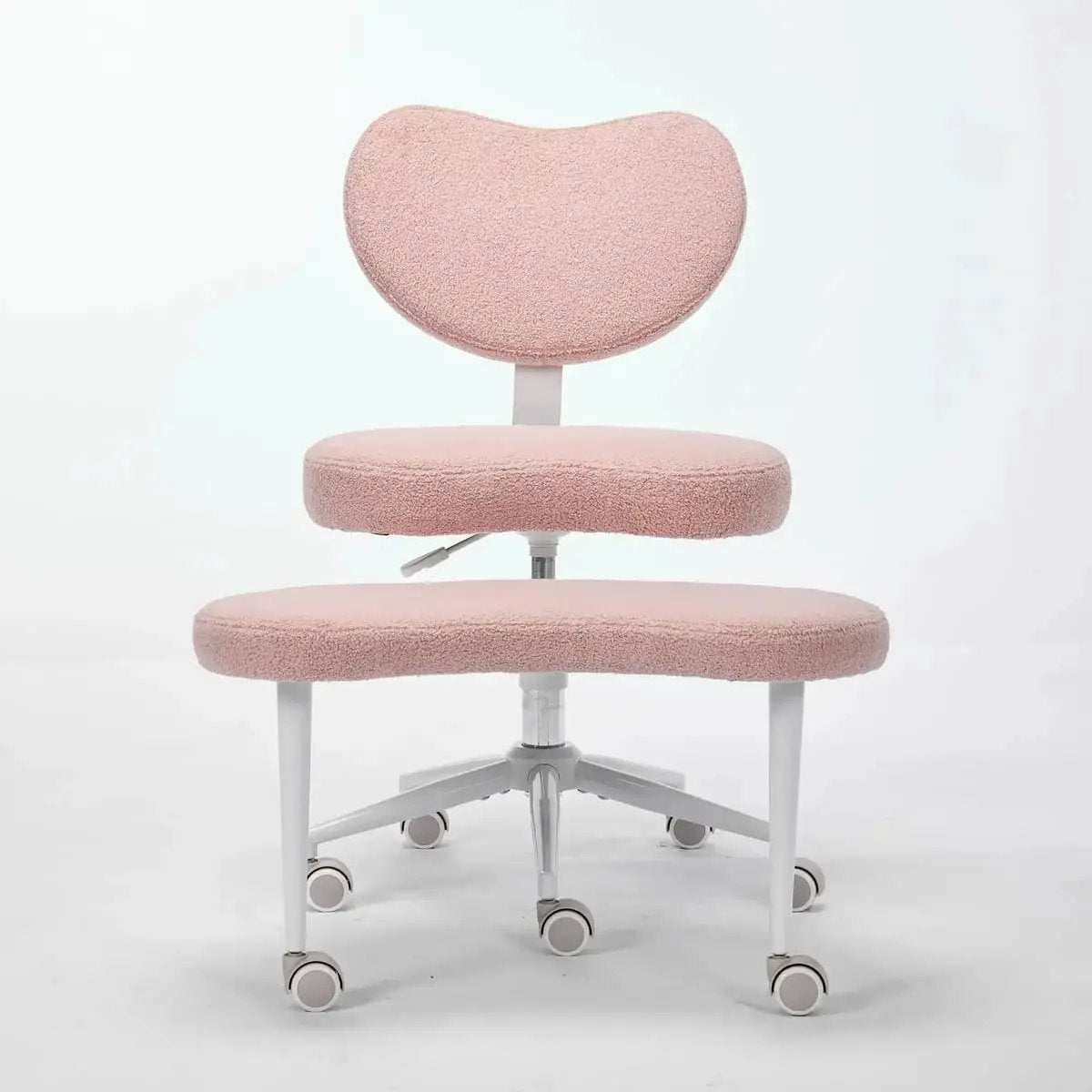 Pink Cross-Legged Meditation Desk Chair with Lumbar Support