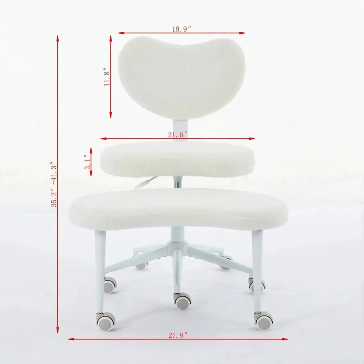 Pink Cross-Legged Meditation Desk Chair with Lumbar Support
