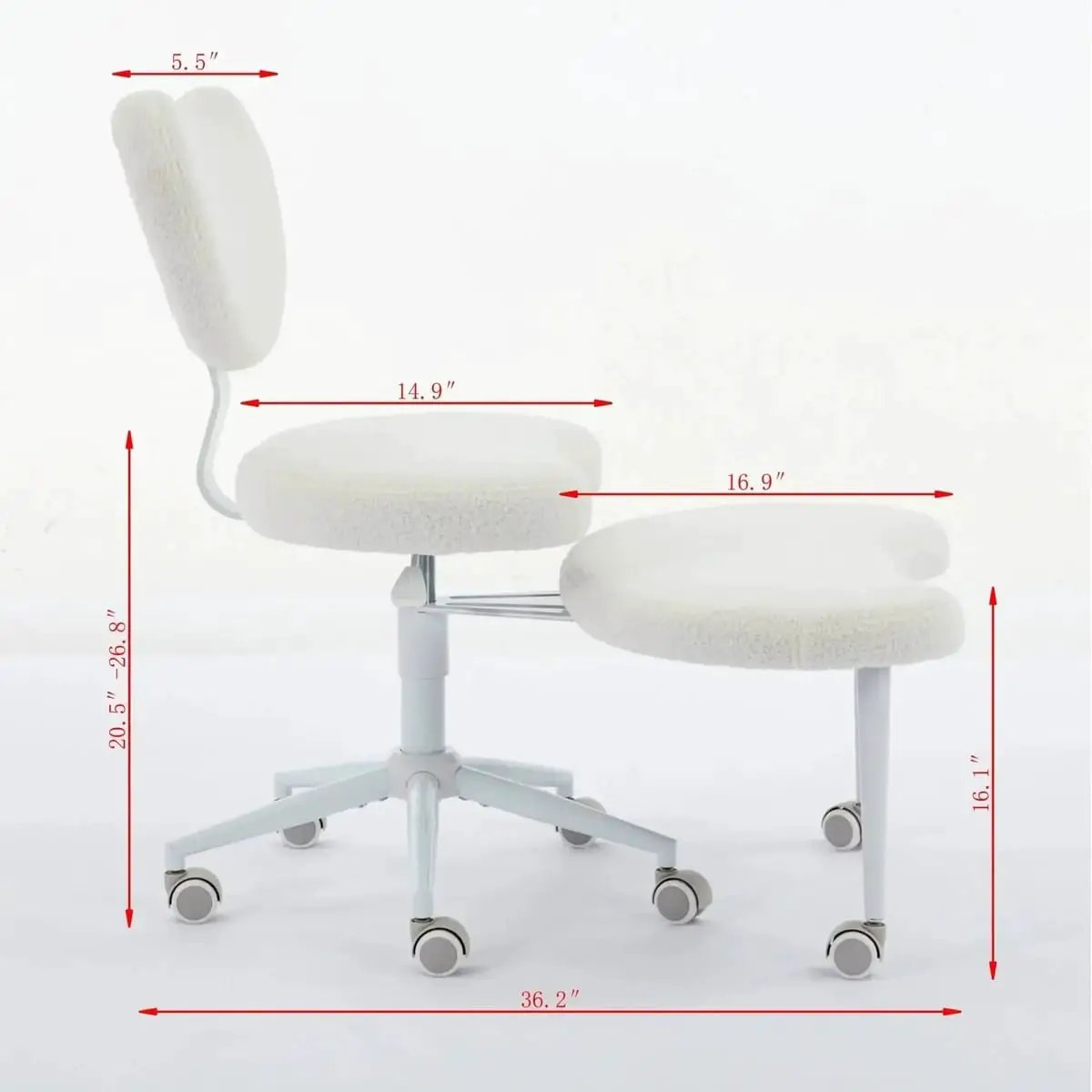Pink Cross-Legged Meditation Desk Chair with Lumbar Support
