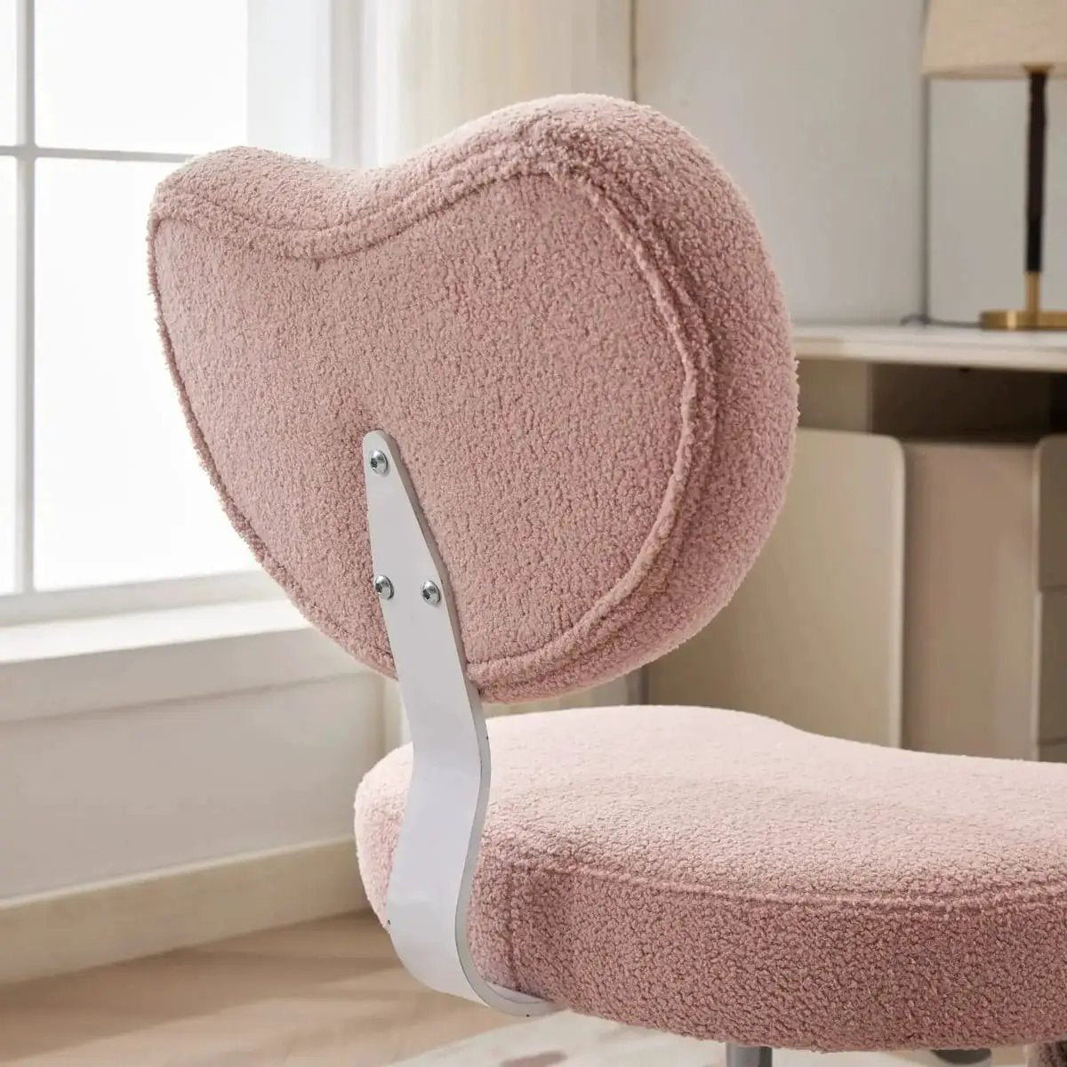 Pink Cross-Legged Meditation Desk Chair with Lumbar Support